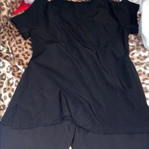 Black Scrub Top and Pants Set